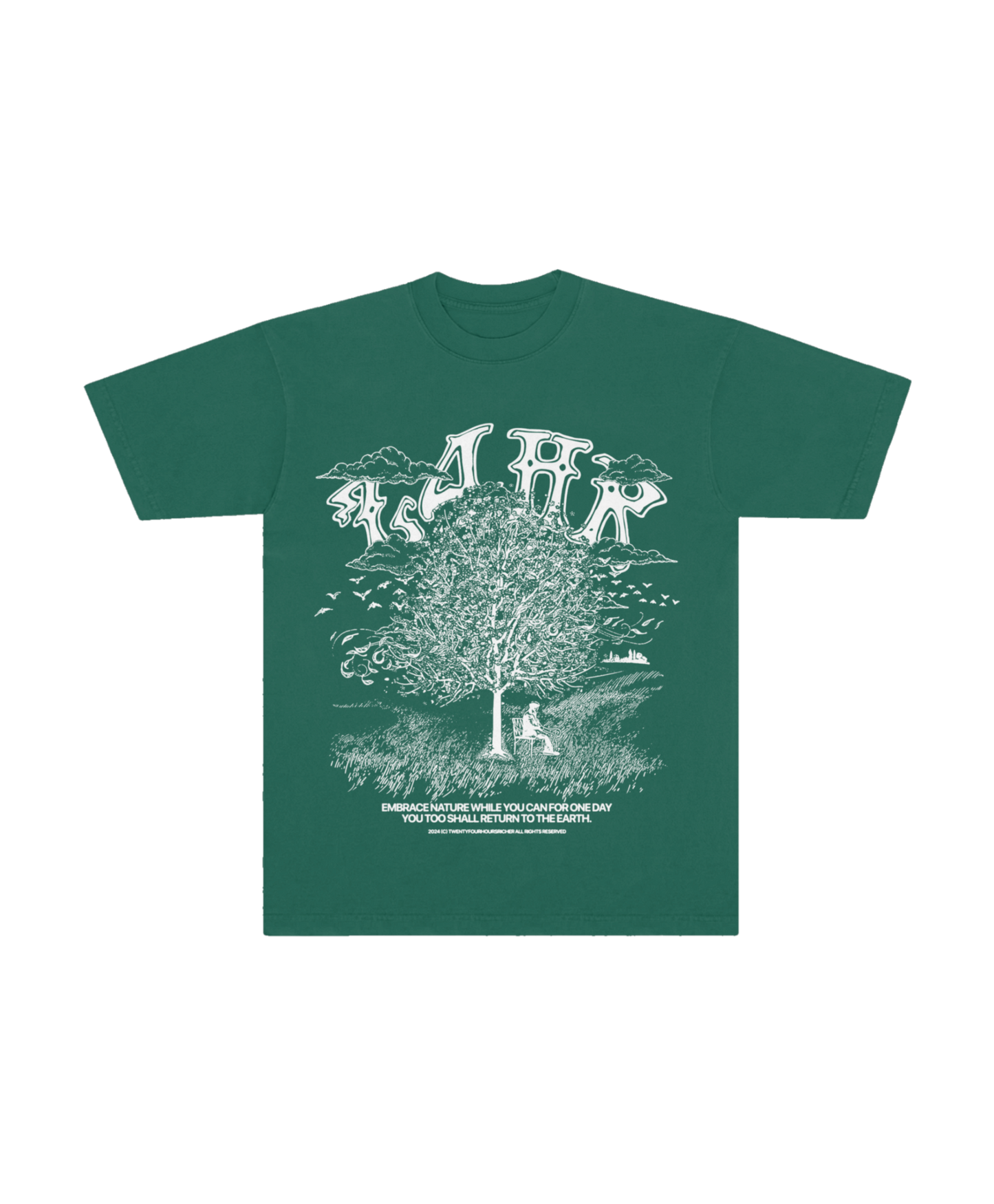 "EMBRACE NATURE" GREEN TEE